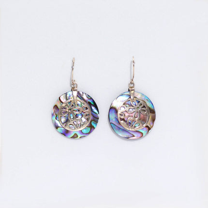 Shell & 925 Silver Earrings - Flowers - Abalone [UK delivery]
