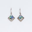 Shell & 925 Silver Earrings - Square Dots- Abalone