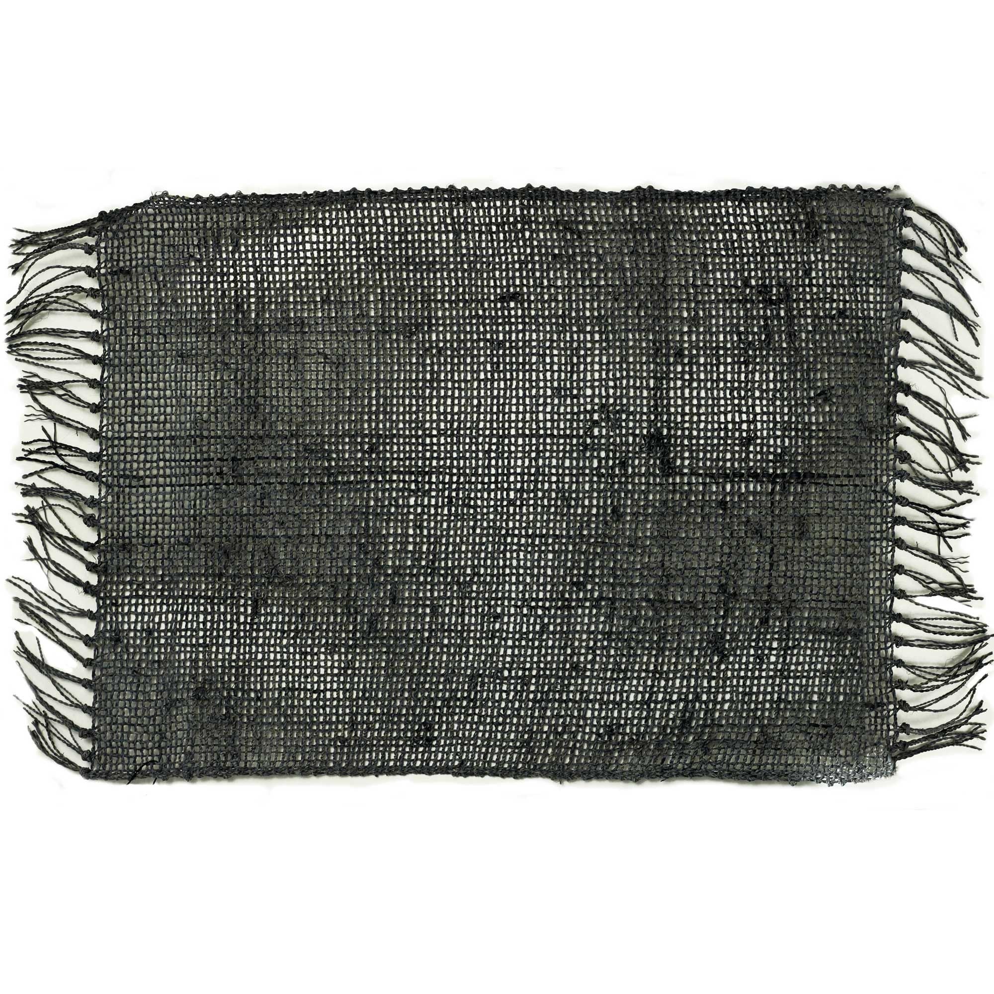 Seagrass Fringe Natural Placemat - Charcoal [Free UK delivery]