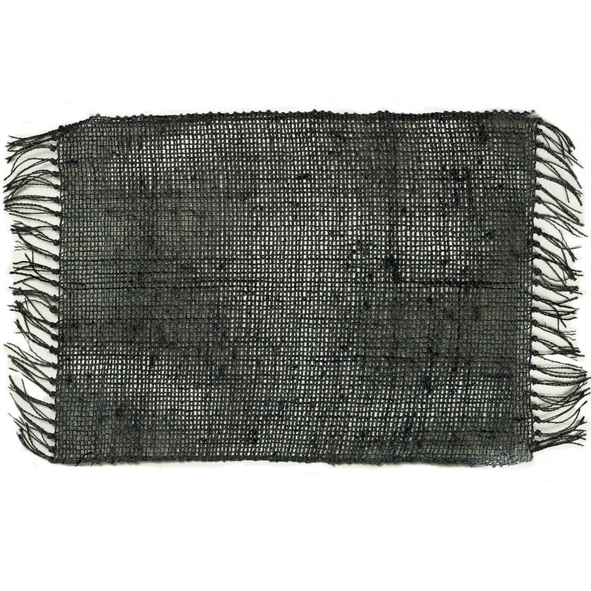 Seagrass Fringe Natural Placemat - Charcoal [Free UK delivery]