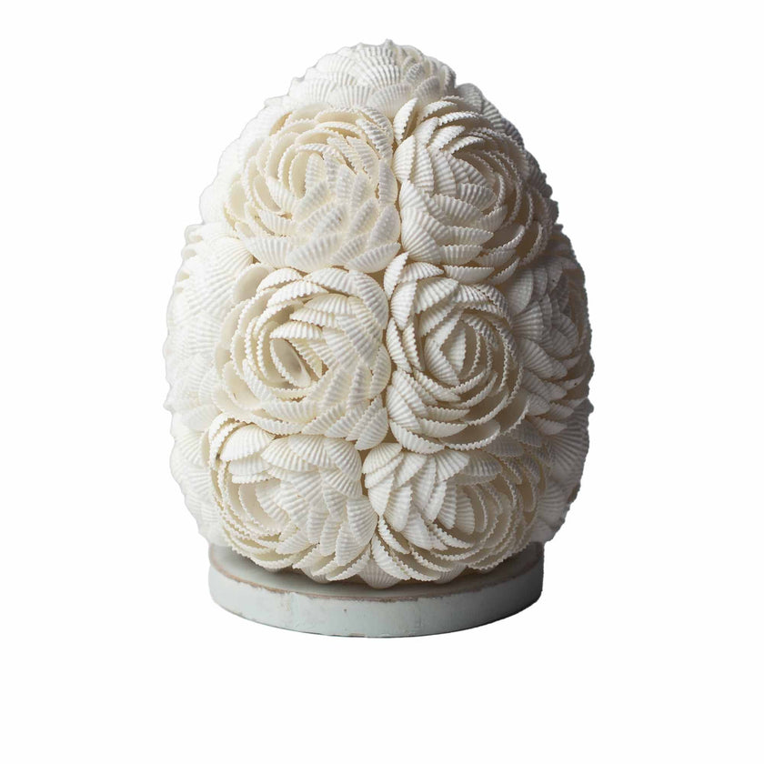 Boho Sea Shell Lamp - Rose Egg Oval - 15cm Gift [Free UK Delivery]
