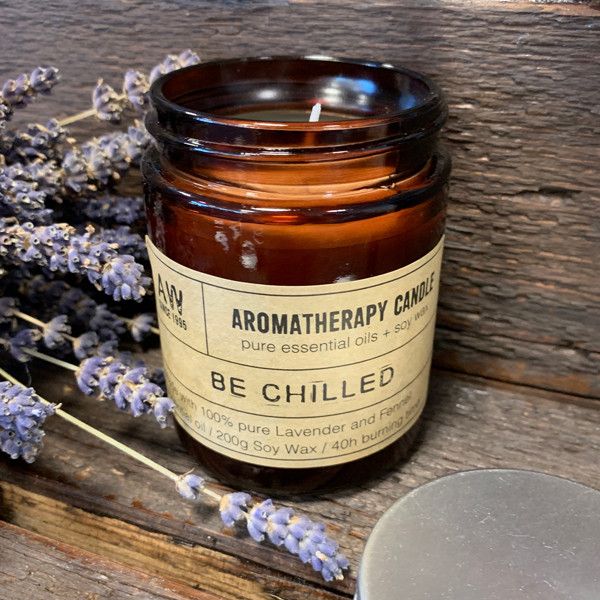 Aromatherapy Candle 100% Pure Essential Oil Natural Soy Wax - Be Chilled [UK delivery]