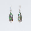 Shell & 925 Silver Earrings - Long Teardrop - Abalone