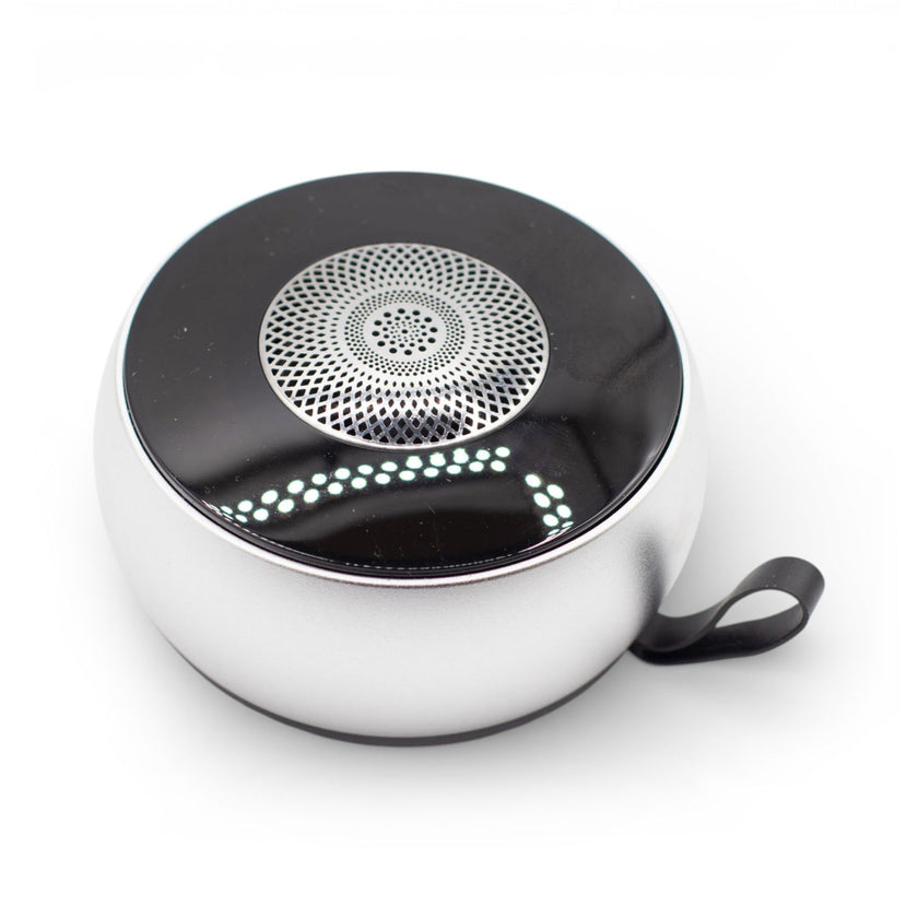 Silver Mandela Lighting Effect Mini Speaker USB Cable