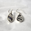 Shell & 925 Silver Earrings - Long Teardrop - Abalone