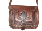 Hecho a mano large embossed buckle handbag