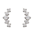 Beginnings Curved Bar Stud Earrings with Graduated Cubic Zirconia Stones-0