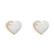D For Diamond Rose Edge Heart Stud Earrings with Diamond-0