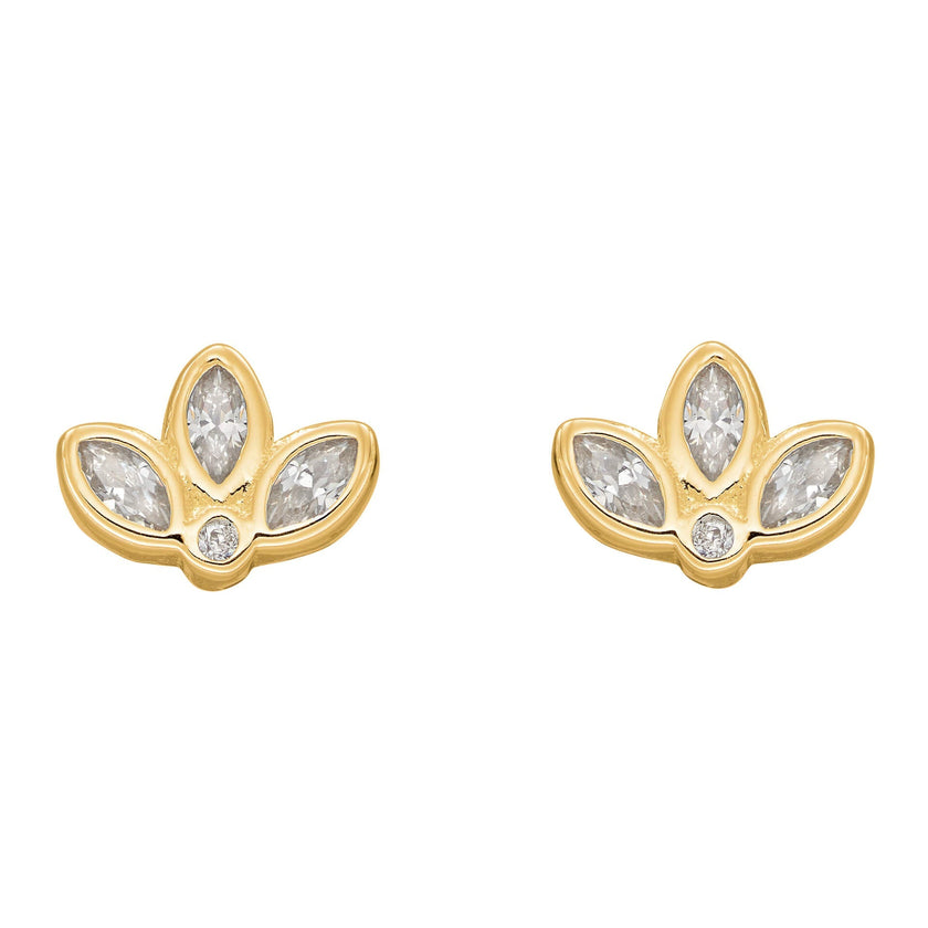 Beginnings Lotus Flower Stud Earrings-1
