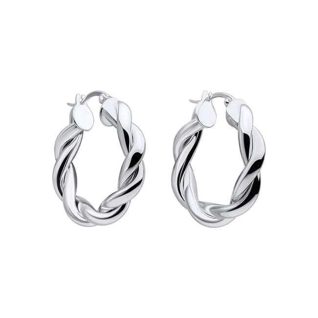 Beginnings Chunky Rope Twist Hoop Earrings