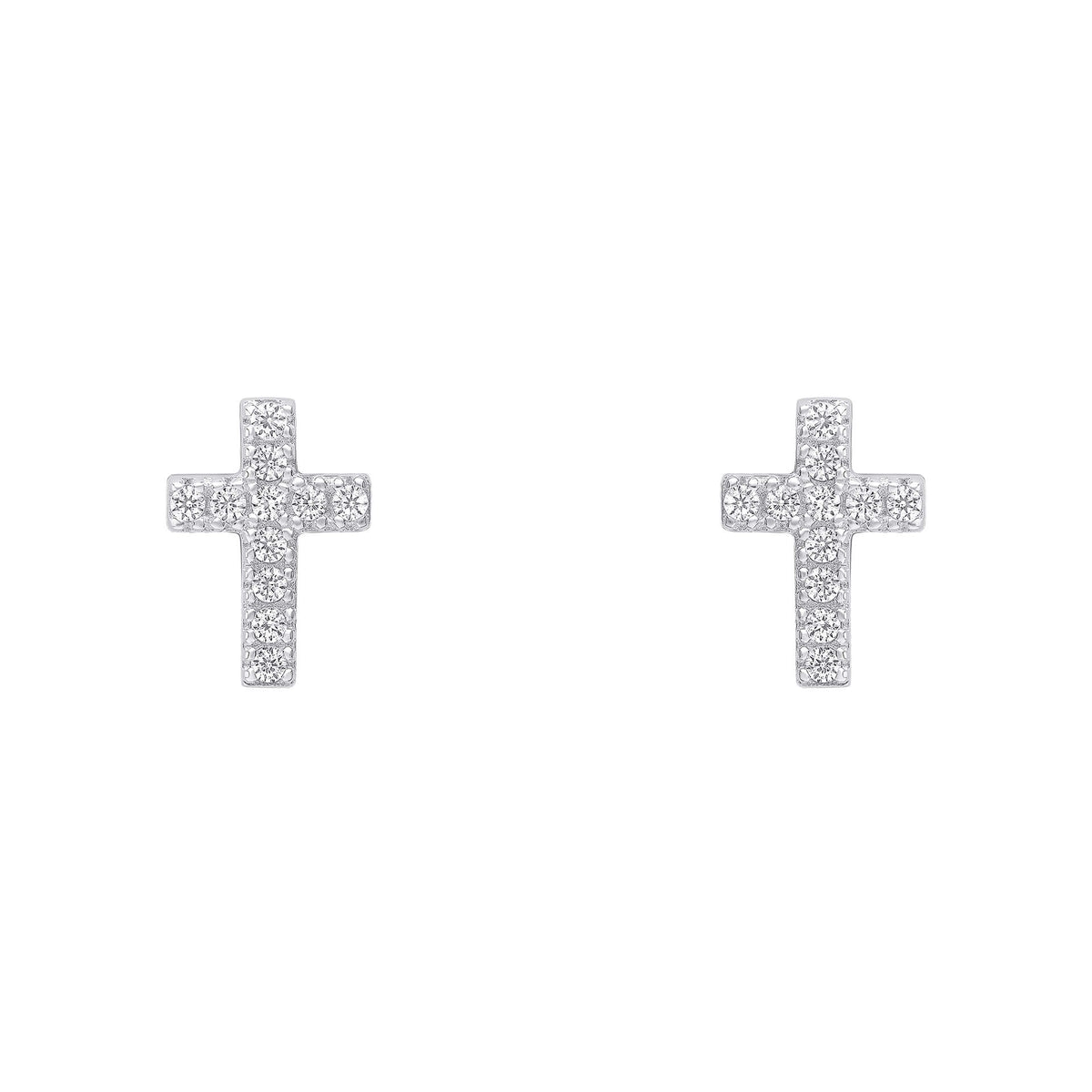 Beginnings Small Cross Studs Earrings-0