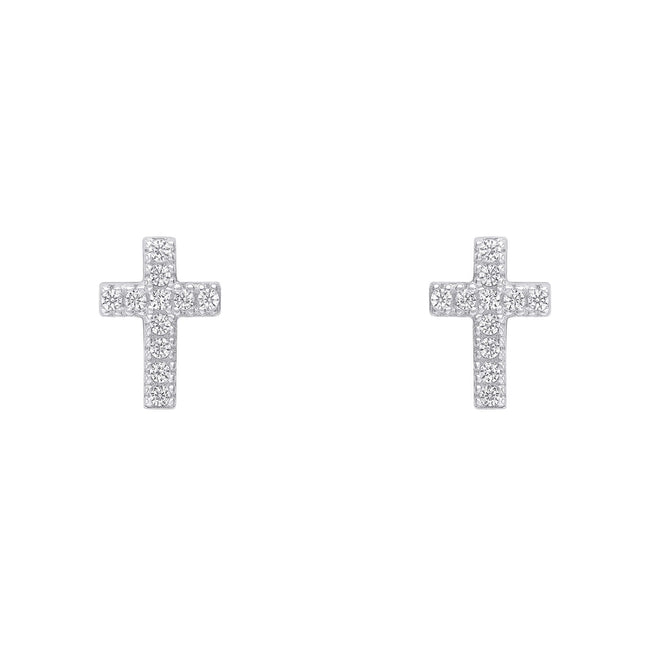 Beginnings Small Cross Studs Earrings-0