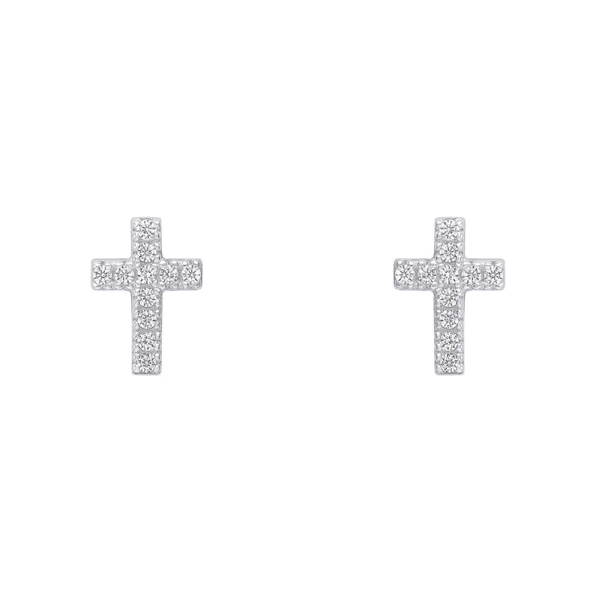 Beginnings Small Cross Studs Earrings-0