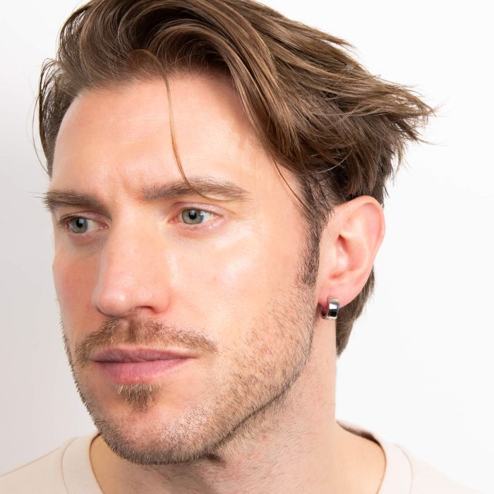 Fred Bennett Stainless Steel Hoop Earrings-2