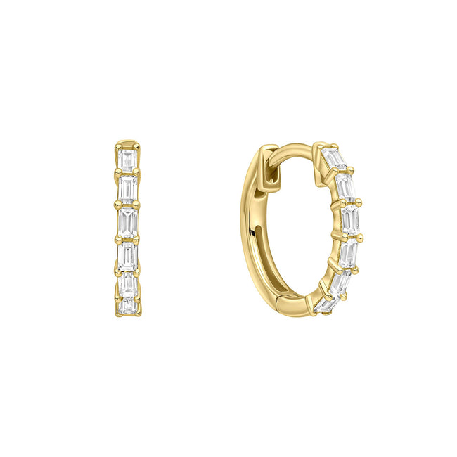 Diamonfire Baguette Zirconia Hoop Earrings