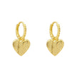 Laura Ashley Silver Picnic Basket Weave Heart Hoop Earrings-0