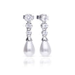 Diamonfire Statement Zirconia Drop Earrings Shell Pearl-0