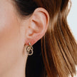 Diamonfire Interlinked Plain and Zirconia Rings Drop Earrings-3