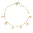 Elements Gold Heart and Flower Charm Bracelet-0