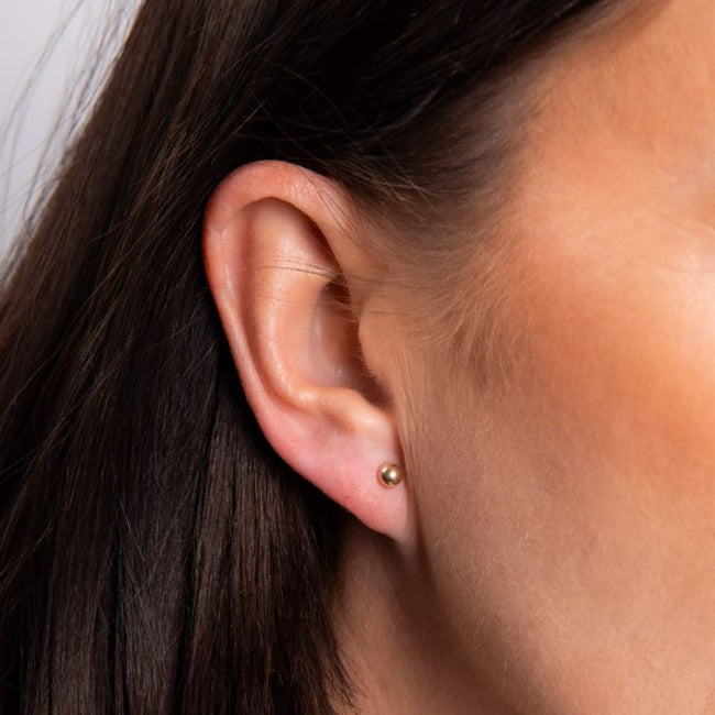 Elements Gold Ball Stud Earrings-1