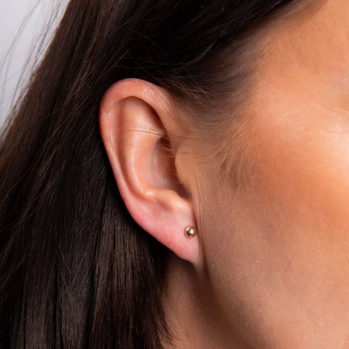 Elements Gold Ball Stud Earrings-1