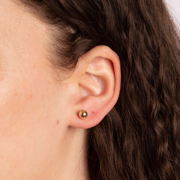 Elements Gold Ball Stud Earrings-4