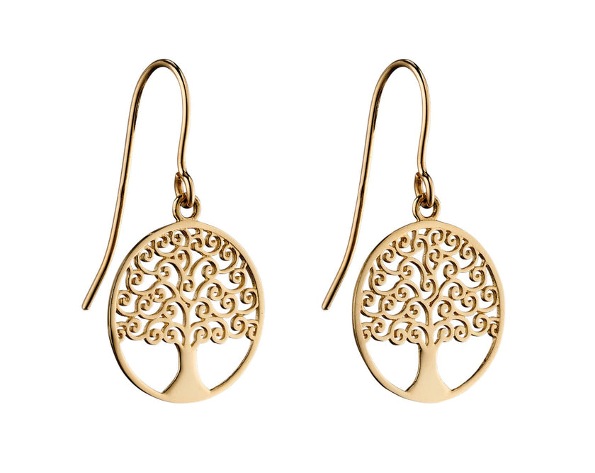Elements Gold Detailed Tree of Life Earrings-0