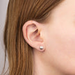 Elements Gold Textured Ball Stud Earrings-1