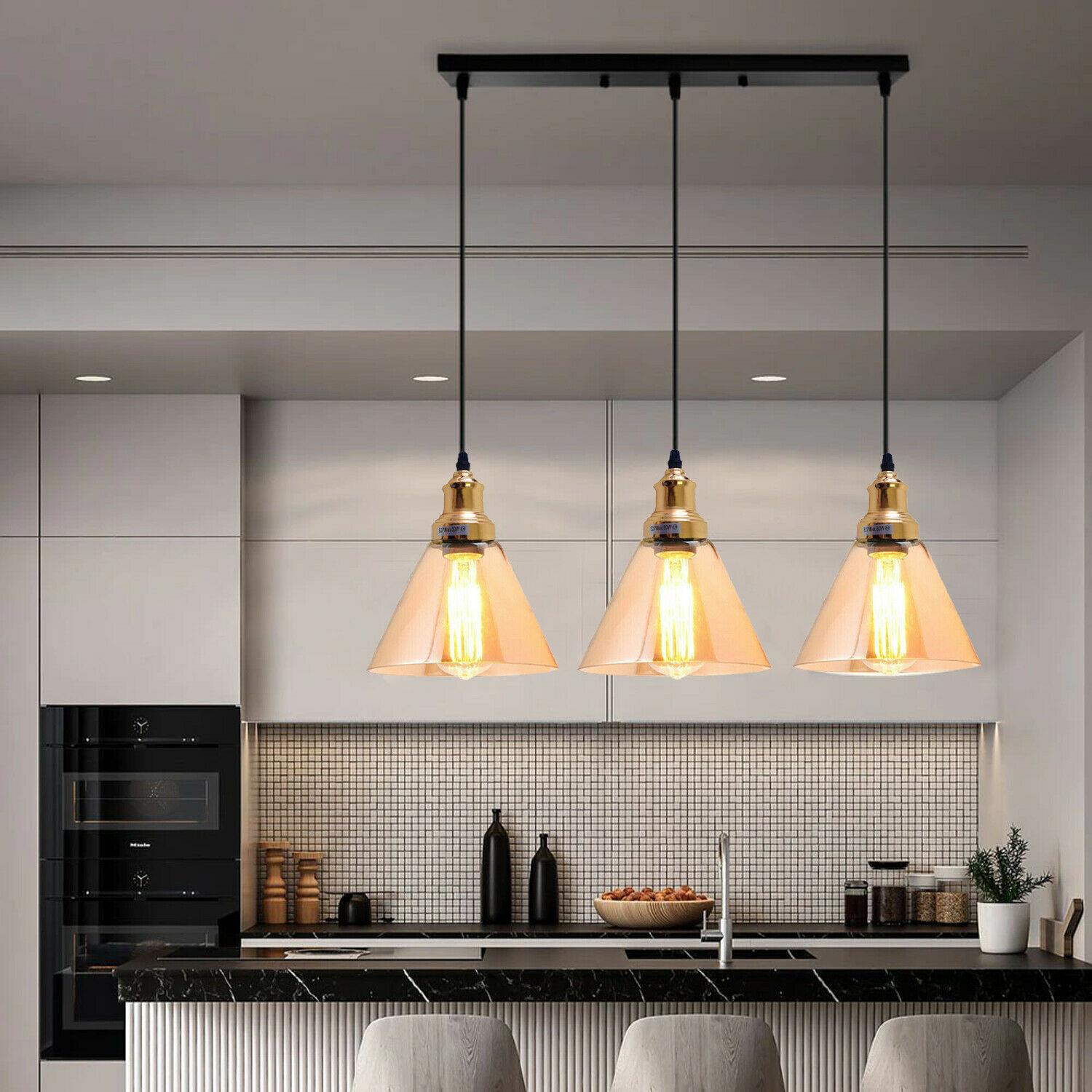 Glass Ceiling Pendant 3 Lights~1428(UK 🇬🇧 delivery)