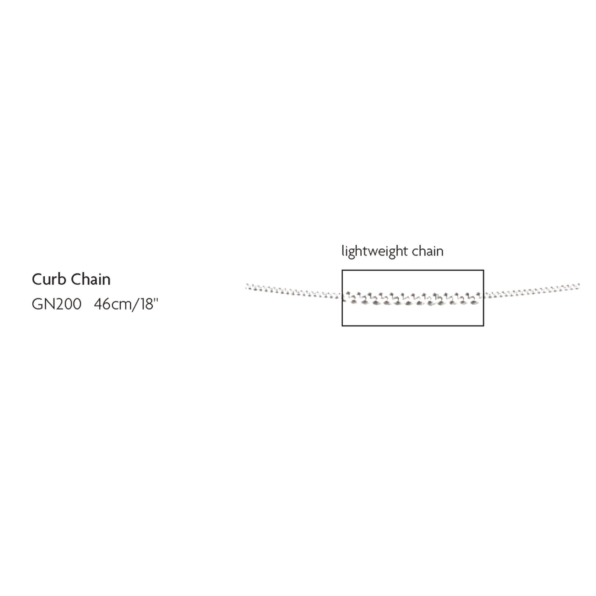 Elements Gold 0.6mm Curb Chain 46cm-1
