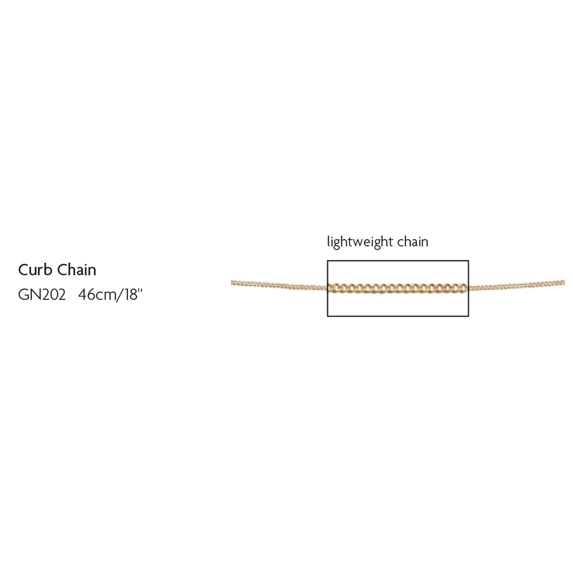 Elements Gold 0.6mm Curb Chain 46cm-3