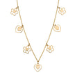 Elements Gold Heart and Flower Charm Necklace-0