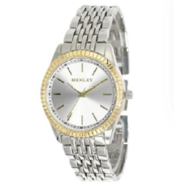 Henley Ladies Dress Bracelet Watch Silver/Green and Presentation Gift Box