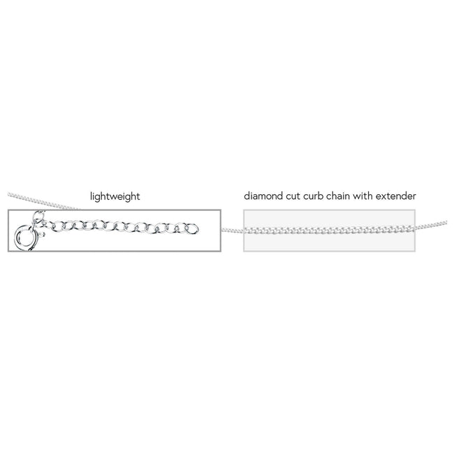 Beginnings Diamond Cut Curb Chain with Extender-1