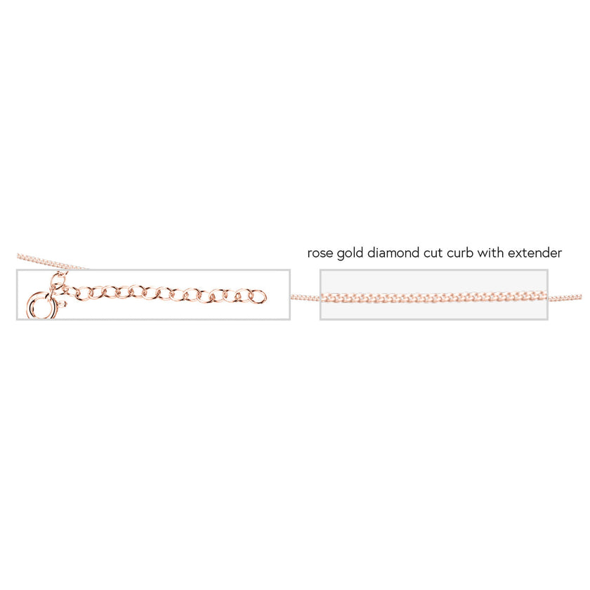 Beginnings Diamond Cut Curb Chain with Extender-4