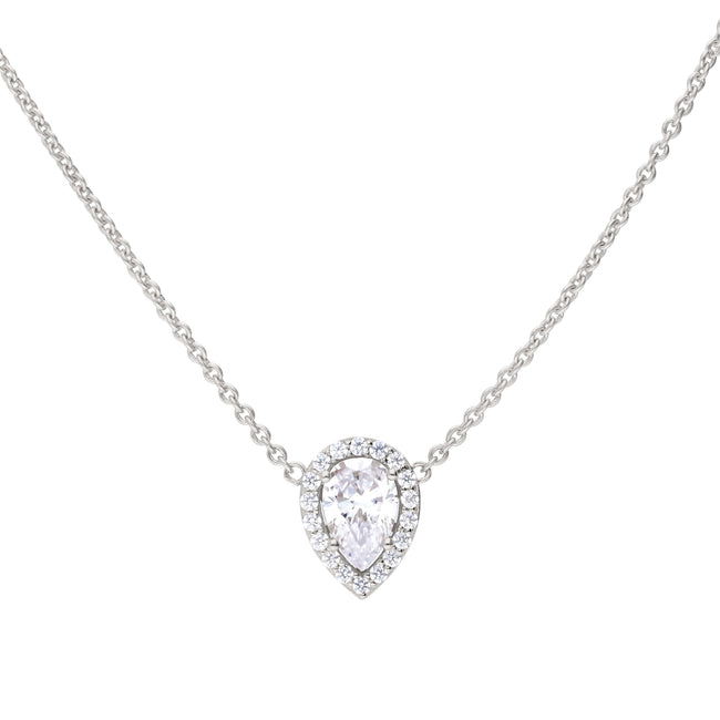 Diamonfire Teardrop Halo Necklace Brilliance of A Genuine Diamond