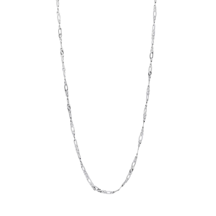 Fred Bennett Twisted Figaro Chain In Platinum Plated Size: 61cm
