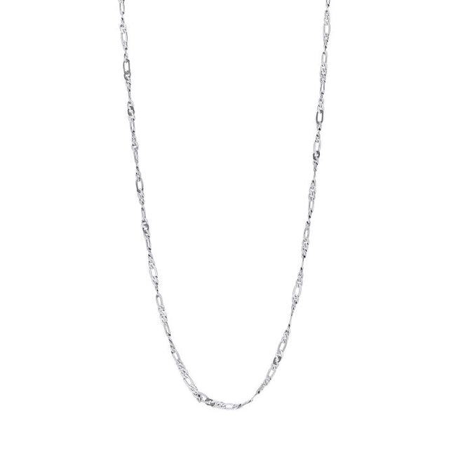 Fred Bennett Twisted Figaro Chain In Platinum Plated Size: 61cm