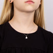D For Diamond Rose Edge Heart Necklace with Diamond-1