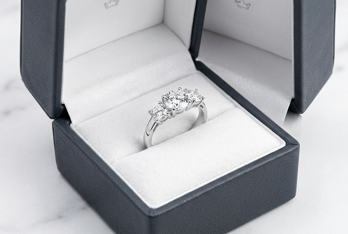 Beginnings Trilogy CZ Ring In Sterling Silver
