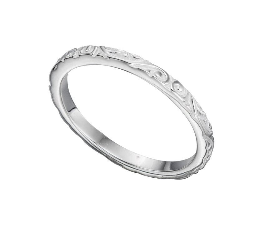 Beginnings Scroll Pattern Band Ring-0