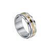 Fred Bennett Gold Stripe Stainless Steel Spinner Ring
