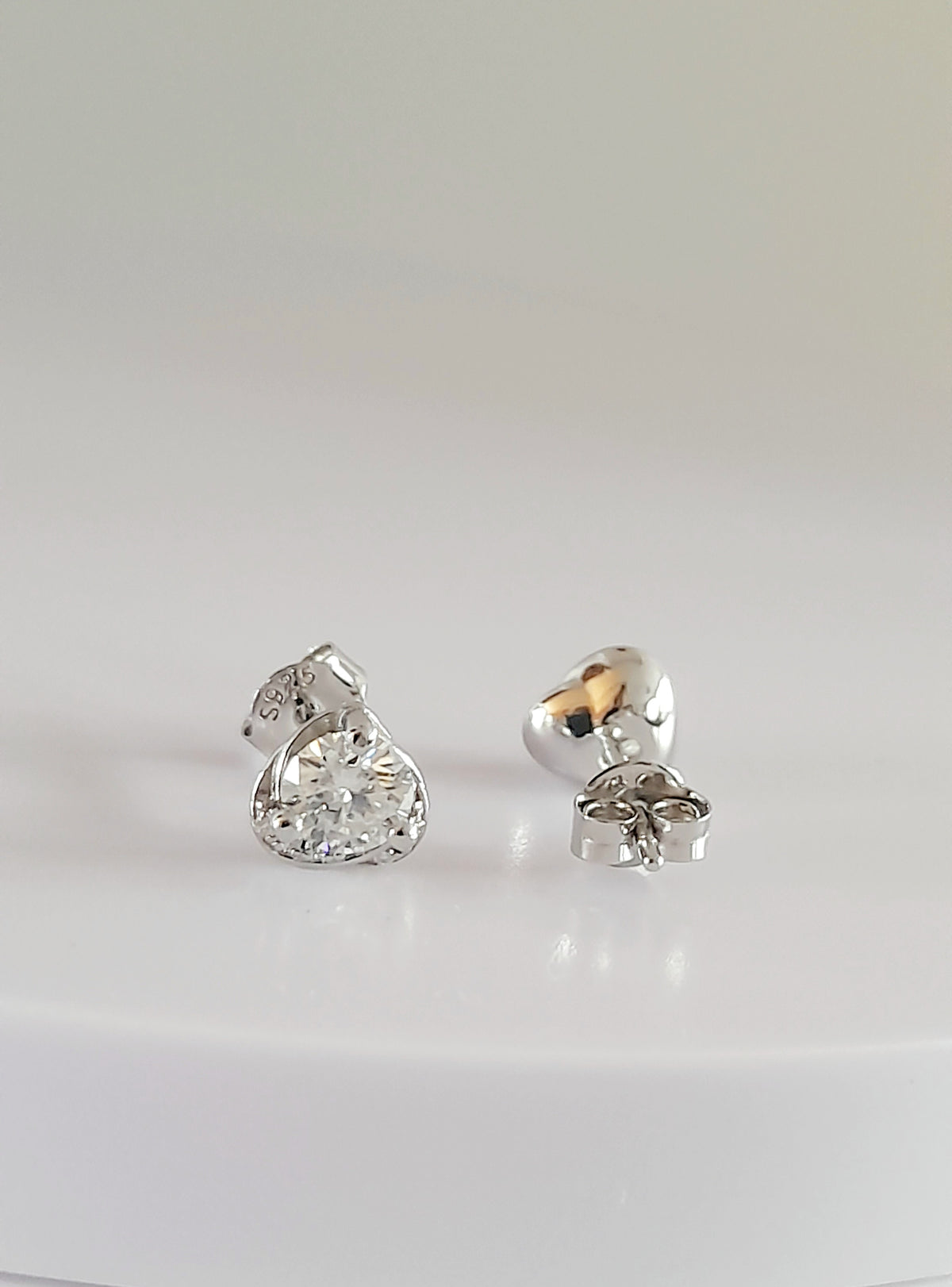 Lab Created Simulated Excellent Diamonds VVS1 18K White Gold P Earrings Stud