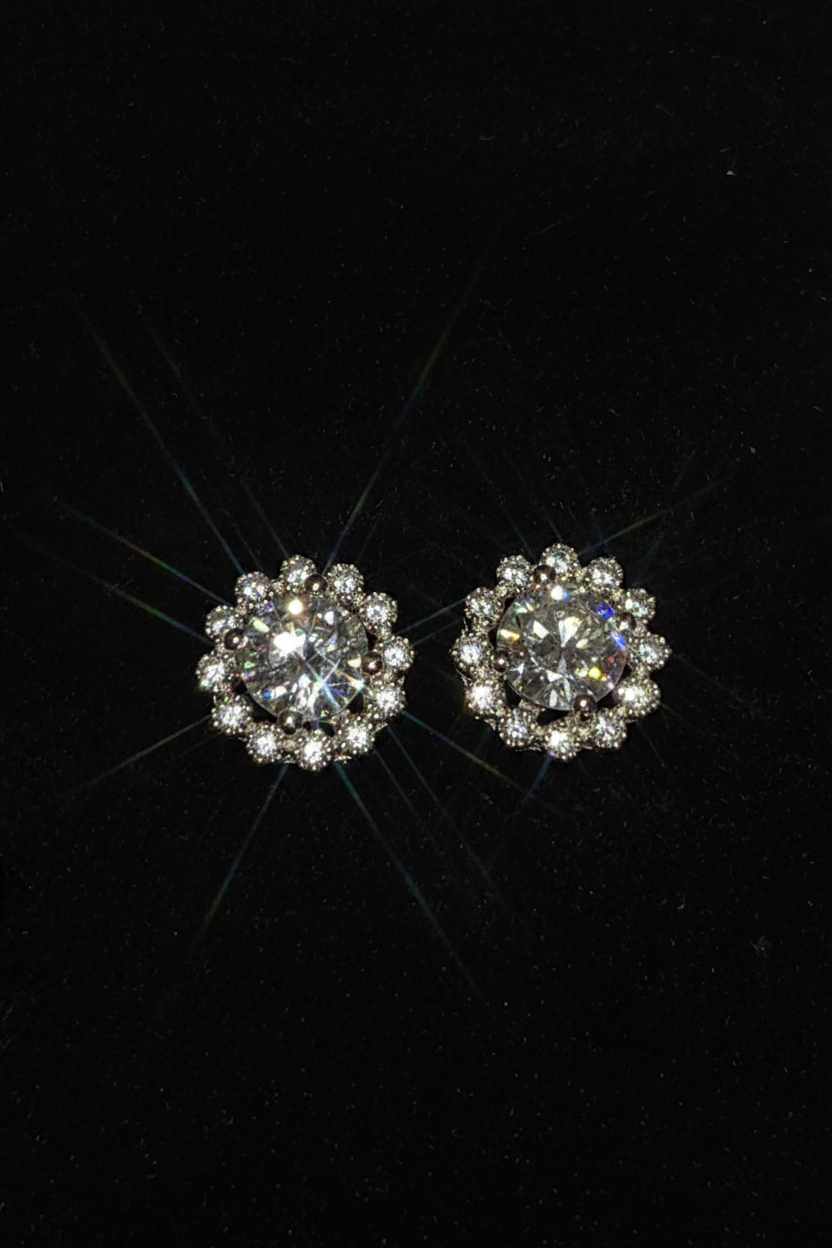 2.56 Ctw Excellent VVS1 Lab Created Simulated Diamond Stud In 9 Ct White Gold Pl