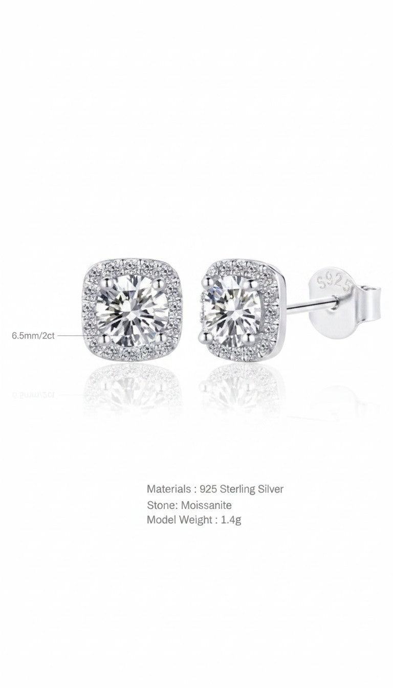 Elevate Your Style with Luxurious Lab-Created Simulated Diamond Halo Stud Earrings