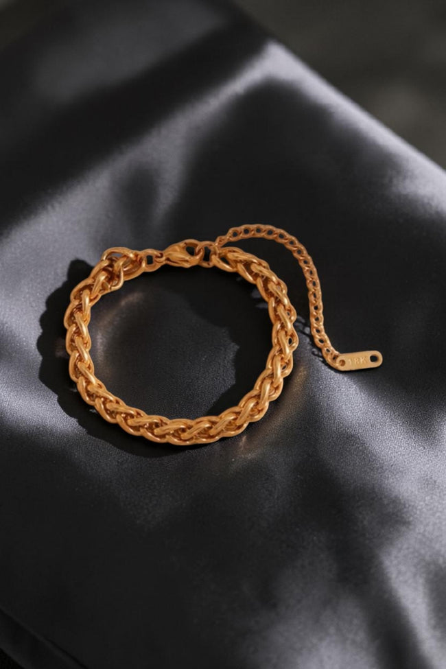 18 K Yellow  Gold Plated Link Chain Bracelet 15+5 cm