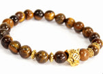 Gold Plated Tiger Eye Leopard Lucky Gemstone Bracelet