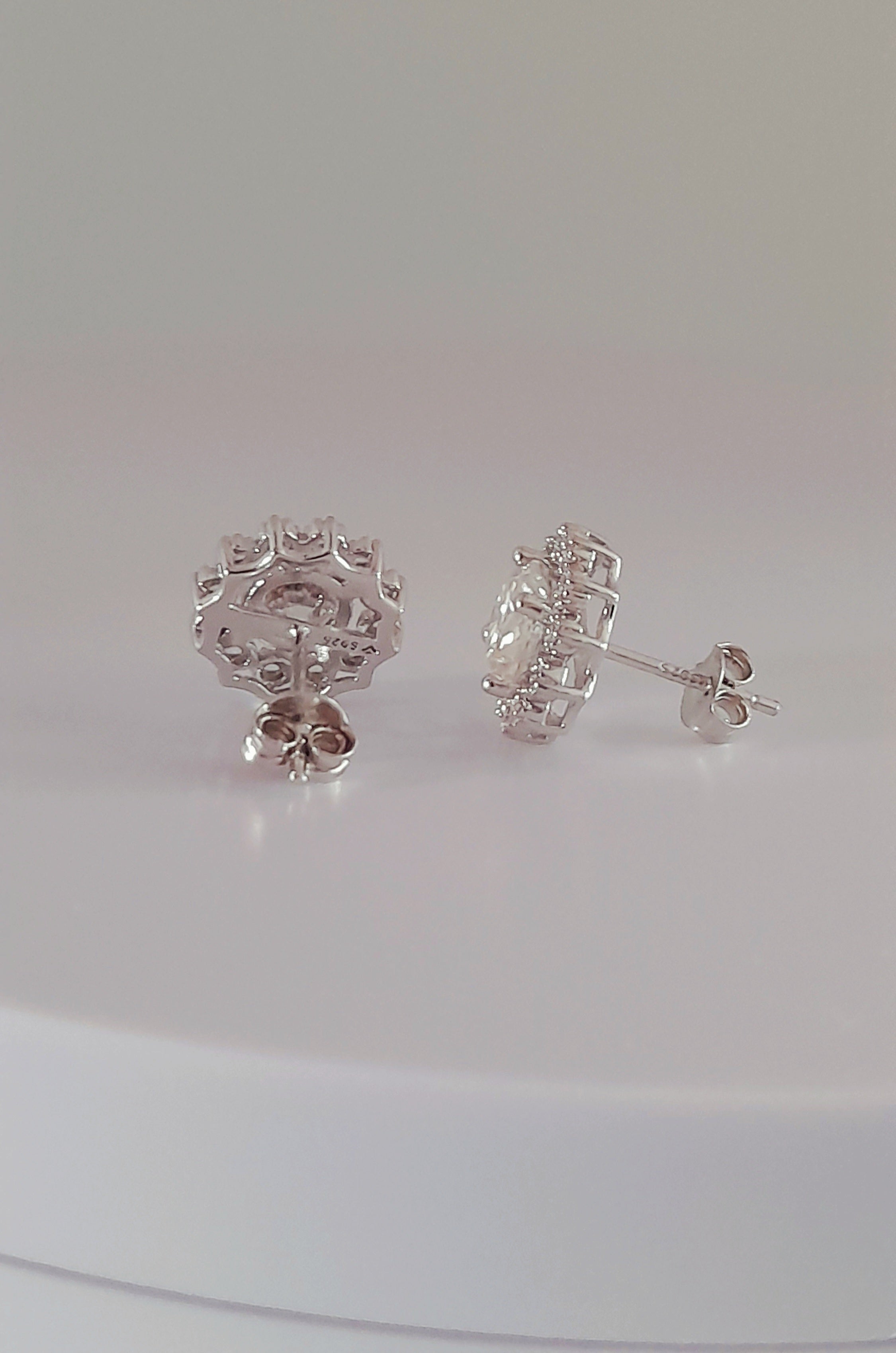 2.56 Ctw Excellent VVS1 Lab Created Simulated Diamond Stud In 9 Ct White Gold Pl