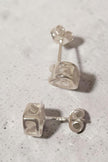 Genuine 925 Sterling Silver Sparkling Zircons Heart Earrings Stud
