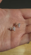 925 Sterling Silver 1.00 Ct Square Earrings Stud 6mm Sparkling Briliant Zircon